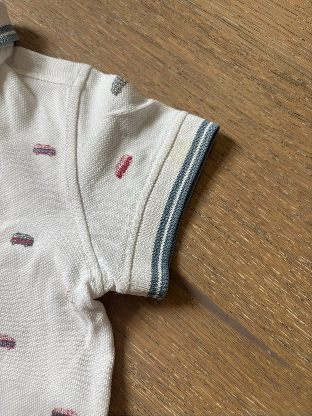 Tartine et Choxolat Polo Shirt with Car Print - White / Multi 2